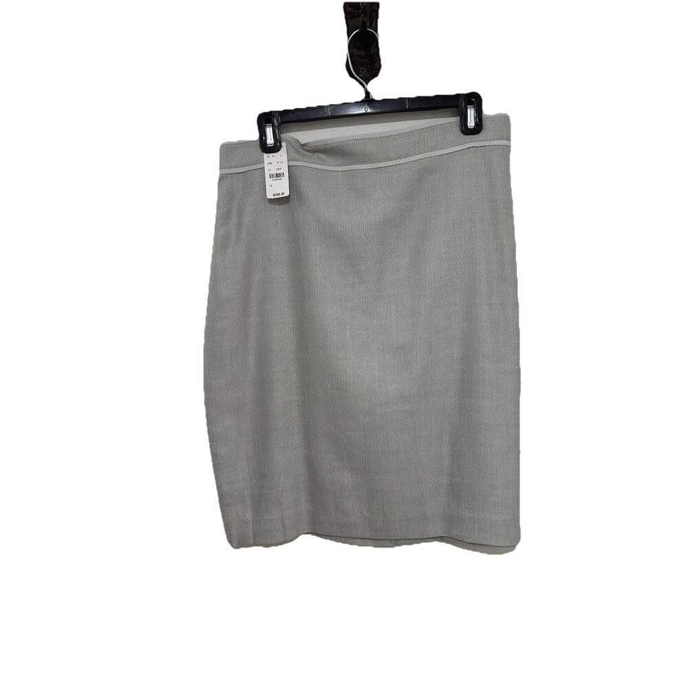 Brooks Brothers Loro Piana Silk Wool Linen Pencil Skirt Grey Size 12 NWT $268